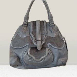 🍀Botkier Large Grey Leather Satchel w/COA NWOT
